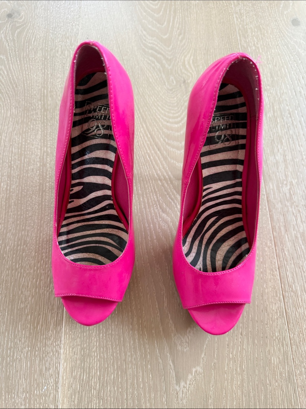 Speed Limit 98 Hot Pink Peep-Toe Pumps